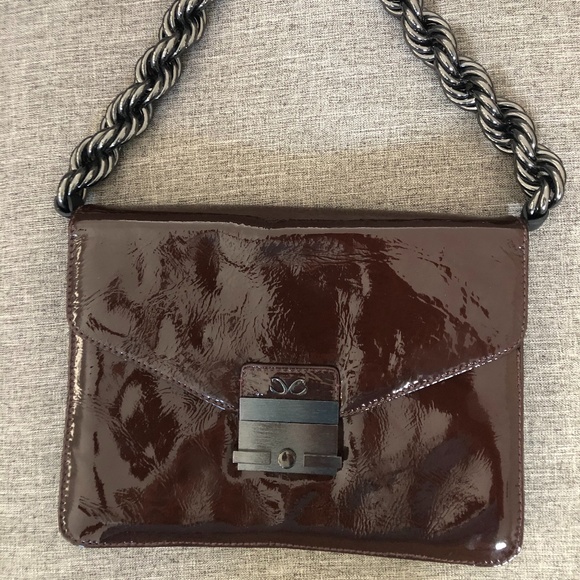 Monika Chiang Plum Leather Purse - Picture 1 of 9